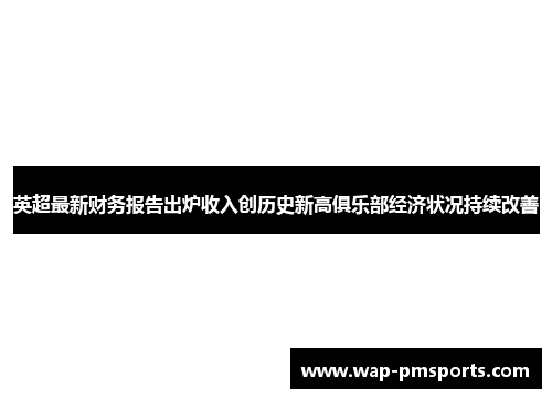 英超最新财务报告出炉收入创历史新高俱乐部经济状况持续改善