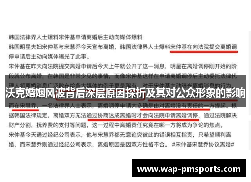 沃克婚姻风波背后深层原因探析及其对公众形象的影响